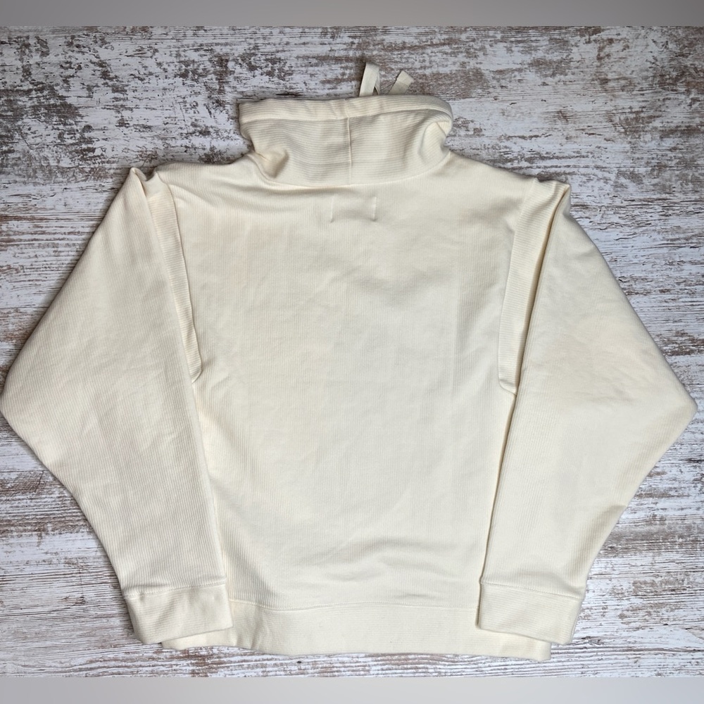 NWT Madewell MWL Ribbed Funnelneck Sweatshirt Medium Cream Relaxed Slouchy Boxy - Picture 9 of 9